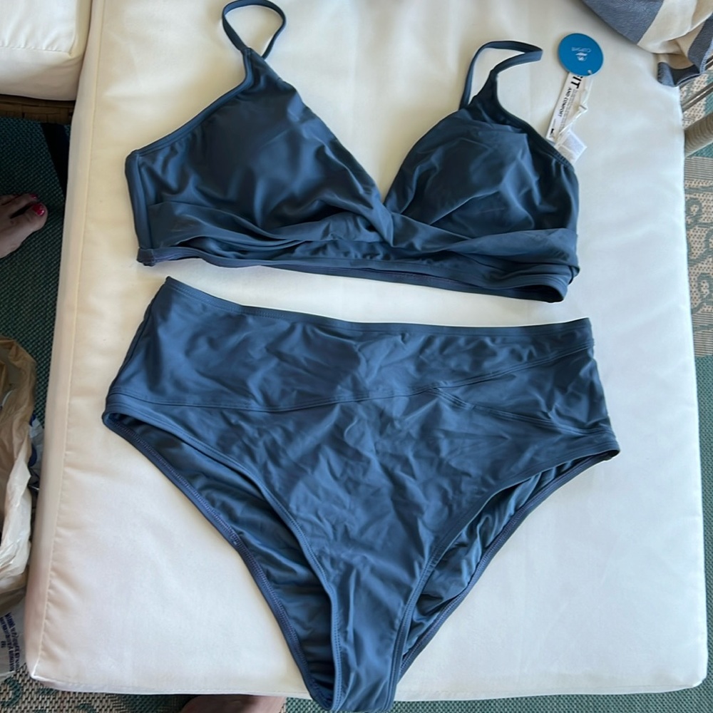 NWT Gunmetal gray two-piece